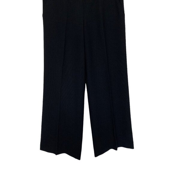 Liquid Black Wide Leg High Waist 100% Wool Trousers 10 - Picture 3 of 7